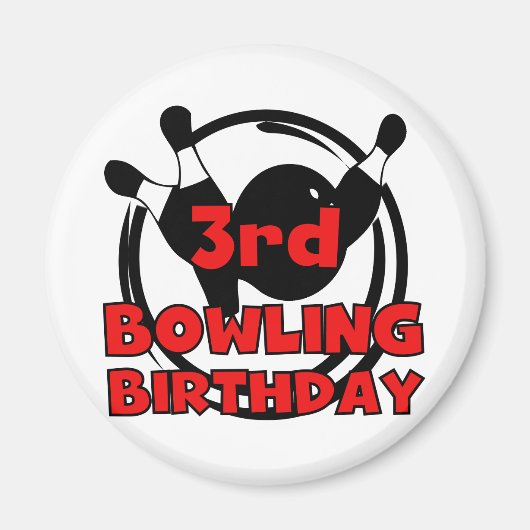 3e Bowling Verjaardag Tshirts en geschenken Magneet (Voorkant)
