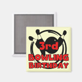 3e Bowling Verjaardag Tshirts en geschenken Magneet (Voorkant / Achterkant)