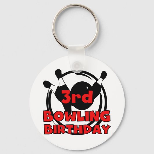 3e Bowling Verjaardag Tshirts en geschenken Sleutelhanger (Voorkant)