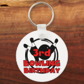 3e Bowling Verjaardag Tshirts en geschenken Sleutelhanger (Voorkant)