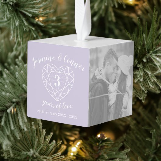 3e bruiloft Jubileum aangepaste fotokristal Decoratie (Boom)