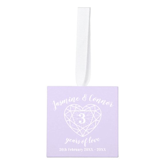 3e bruiloft Jubileum aangepaste fotokristal Decoratie (Voorkant)