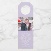 3e bruiloft Jubileum foto kristal edelsteen hart Flessenhanger (Voorkant)