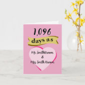 3e bruiloft jubileum kaart Lederen derde (Gele Bloem)