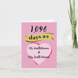 3e bruiloft jubileum kaart Lederen derde