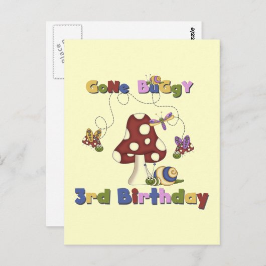 3e Bug Verjaardag Tshirts en geschenken Briefkaart (Voorkant / Achterkant)