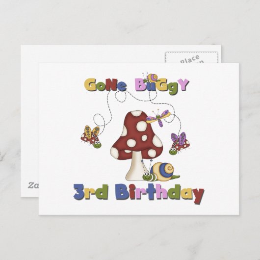 3e Bug Verjaardag Tshirts en geschenken Briefkaart (Voorkant / Achterkant)