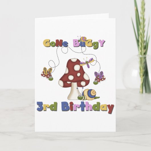 3e Bug Verjaardag Tshirts en geschenken Kaart (Voorkant)