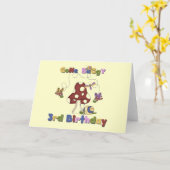3e Bug Verjaardag Tshirts en geschenken Kaart (Gele Bloem)