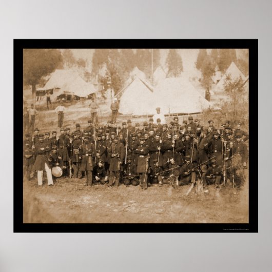 3e Connecticut Infanterie in Camp Douglass 1861 Poster (Voorkant)