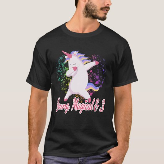 3e geboortedag, abbing Unicorn Young Magical T-shirt (Voorkant)