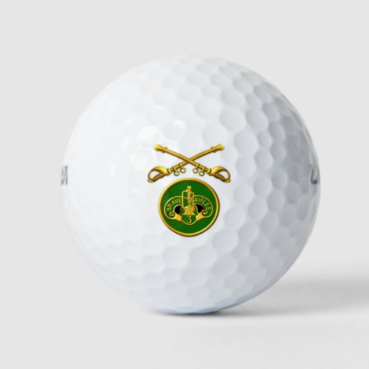 3e Gepantserde Cavalerie Regiment Gekruiste Sabels Golfballen (Voorkant)