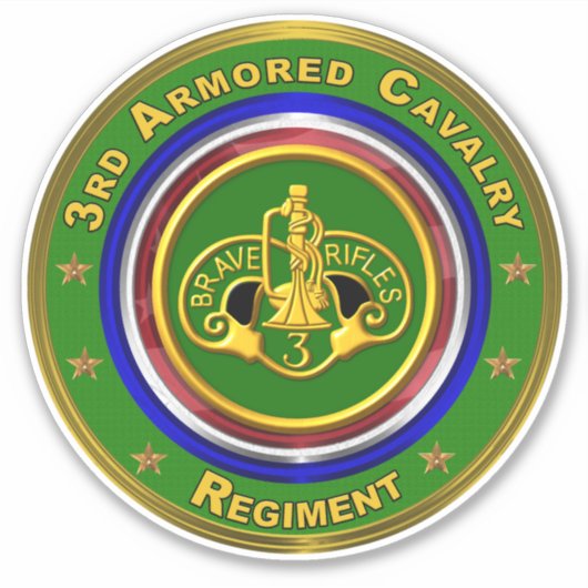 3e gepantserde cavalerie sticker (Voorkant)