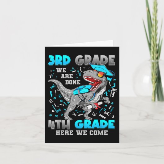 3e Graad Afstuderen Dinosaurus T-rex 4e Graad Hier Kaart (Voorkant)