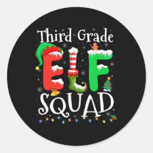 3e Graad Elf Squad Xmas Grappig Kerst Derde Gra Ronde Sticker