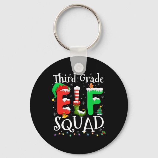 3e Graad Elf Squad Xmas Grappig Kerst Derde Gra Sleutelhanger (Voorkant)