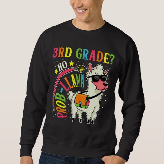 3e graad geen prob llama terug naar school eerste trui (Voorkant)