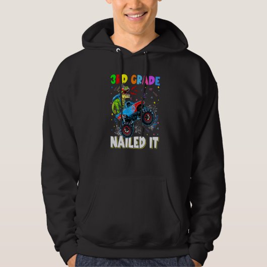 3e graad genageld het dinosaurus rex monster vrach hoodie (Voorkant)
