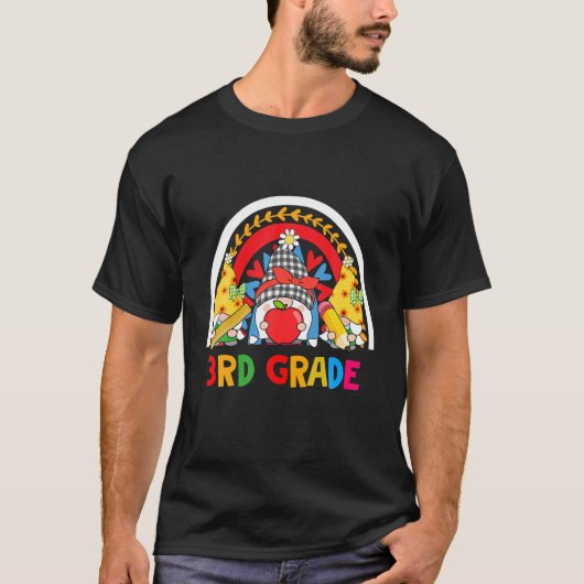 3e graad Gnomes terug naar school grappige studie T-shirt (Voorkant)