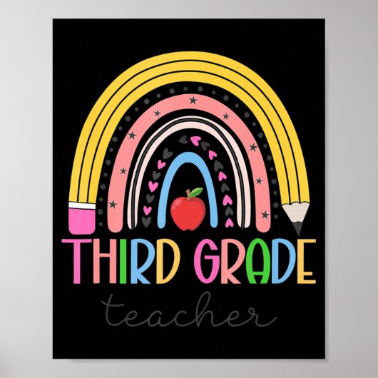 3e graad leraar talenliefhebber regenboog terug poster (Voorkant)