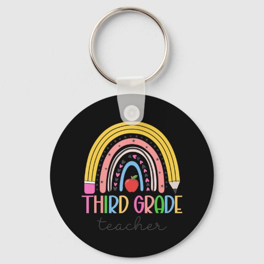 3e graad leraar talenliefhebber regenboog terug sleutelhanger (Voorkant)