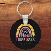 3e graad leraar talenliefhebber regenboog terug sleutelhanger (Voorkant)