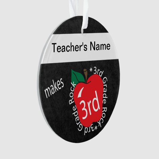 3e graad 🍎 leraren | Chalkboard Ornament (voorkant)