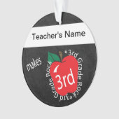 3e graad 🍎 leraren | Chalkboard Ornament (voorkant)
