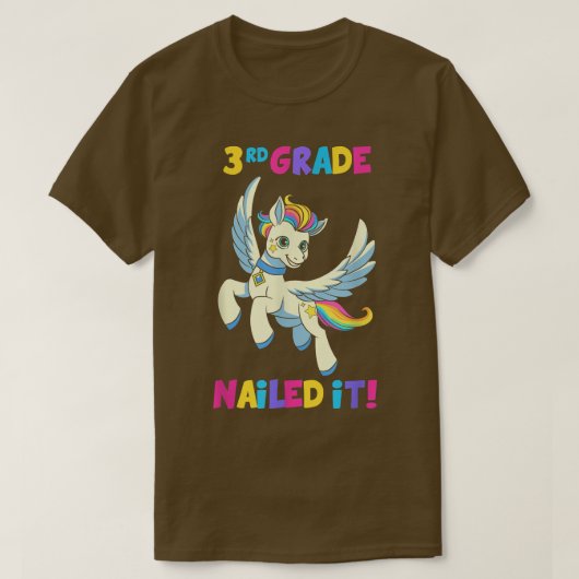 3e graad Nailed IT Unicorn Kinderen Terug naar sch T-shirt (Design voorkant)