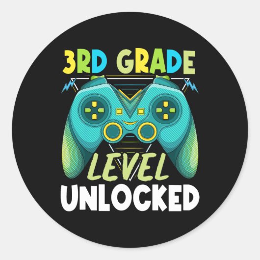 3e graad open eerste dag terug naar school ronde sticker (Voorkant)
