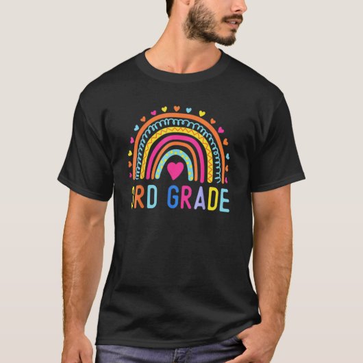 3e graad Rainbow Girls Boys Teacher Hallo derde G T-shirt (Voorkant)