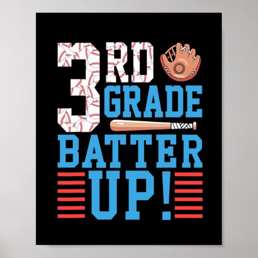 3e graad terug naar school 3e graad Batter omhoog Poster (Voorkant)