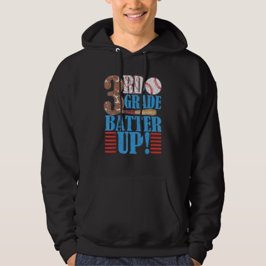 3e graad terug naar school 3e graads Batter Up Bas Hoodie (Voorkant)
