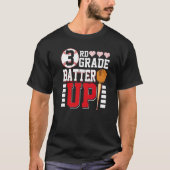 3e graad terug naar school 3e graads Batter Up Bas T-shirt (Voorkant)