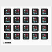 3e graad vierkante sticker (Vel)