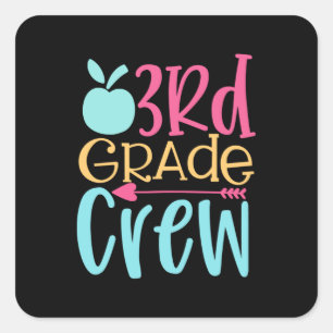 3e graad vierkante sticker