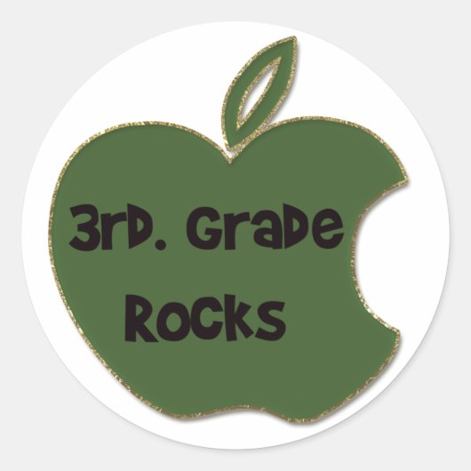3e. Grade Rocks Ronde Sticker (Voorkant)
