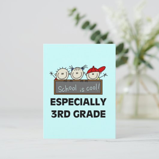 3e Grade School is Cool Tshirts en Gifts Briefkaart (Staand voorkant)