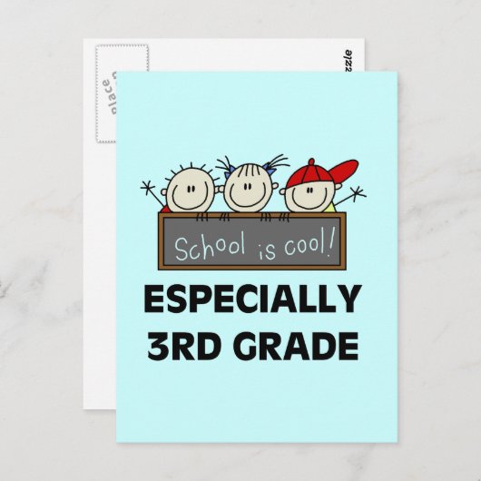 3e Grade School is Cool Tshirts en Gifts Briefkaart (Voorkant / Achterkant)
