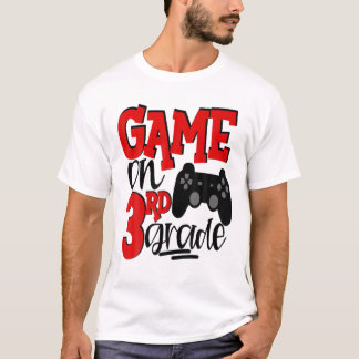 3e gradengamer Videogames 1e dag school rood T-shirt