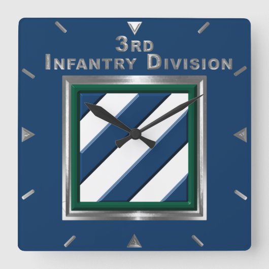 3e herdenking van de infanteriedivisie vierkante klok (Voorkant)