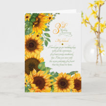 3e huwelijksverjaardag sentimentele zonnebloemen