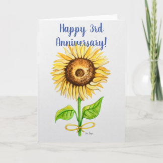 3e huwelijksverjaardag wenskaart blanco binnen kaart