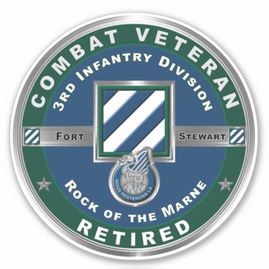 3e infanteriedivisie, in ruste sticker (Voorkant)