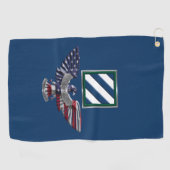 3e Infanteriedivisie “Rock of the Marne” Adelaar Golfhanddoek (Horizontaal)