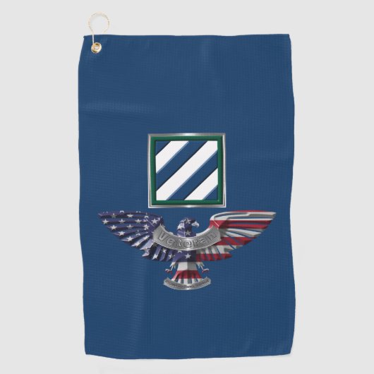 3e Infanteriedivisie “Rock of the Marne” Adelaar Golfhanddoek (Voorkant)
