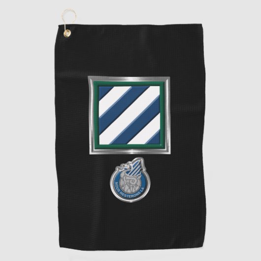 3e Infanteriedivisie “Rock of the Marne” Patch Golfhanddoek (Voorkant)