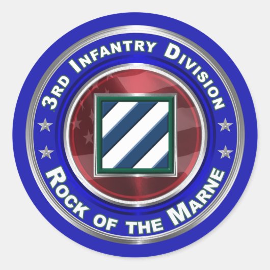 3e infanteriedivisie "Rock of the Marne" Ronde Sticker (Voorkant)