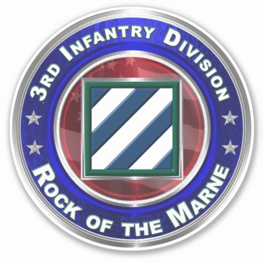 3e Infanteriedivisie Vinylauto Sticker (Voorkant)