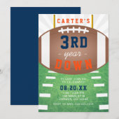 3e jaar down-thema Football 3e verjaardag Kaart (Voorkant / Achterkant)